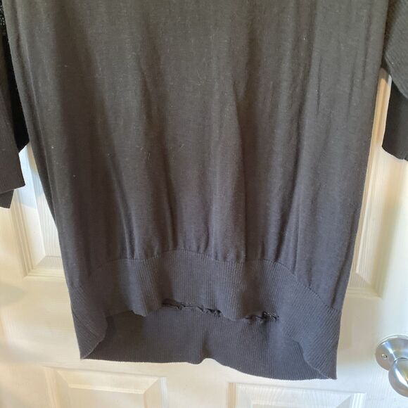 Lane Bryant Blouse Women’s Size 22/24 3/4 Sleeve V Neck Black Chevron Light - Picture 9 of 12